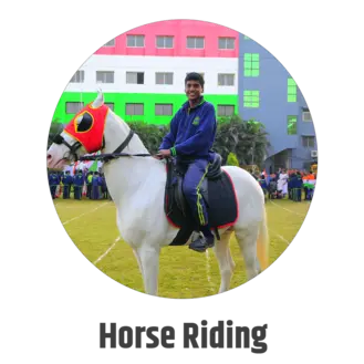 Students practicing horse riding at Rudra The Practical School CBSE school in Nashik