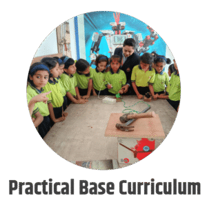 Students performing practical table activity at