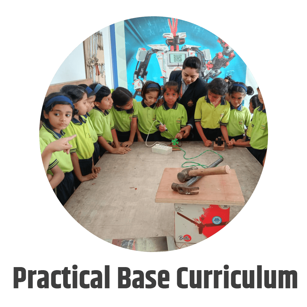 Students performing practical table activity at