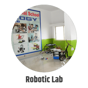 Students working in robotics lab at Rudra The Practical School CBSE school in Nashik