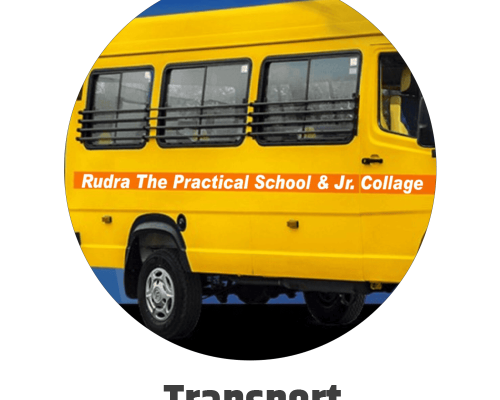 School transport bus of Rudra The Practical School CBSE school in Nashik